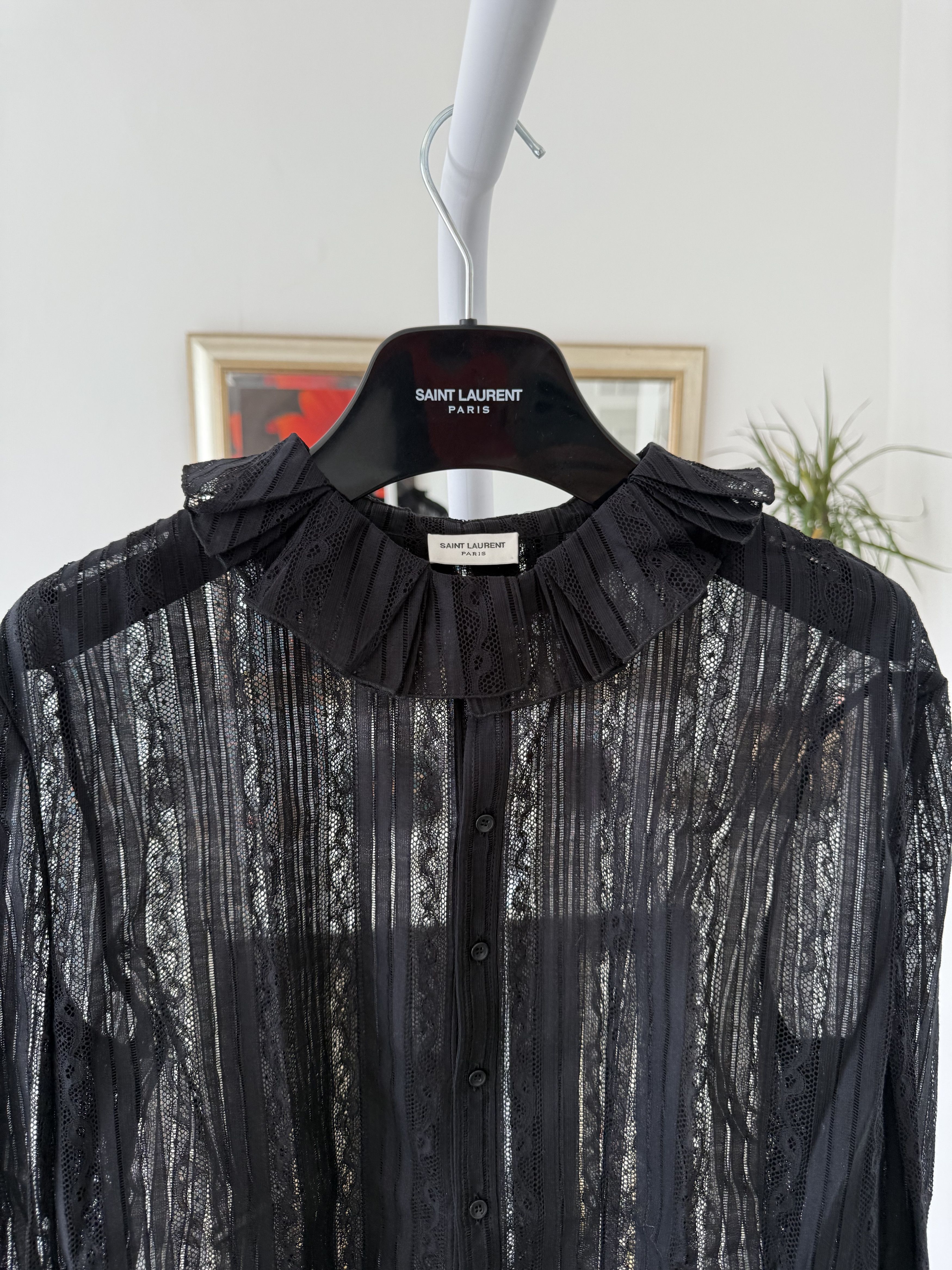 Saint Laurent Paris SS22 Saint Laurent Button Shirt in Lace Size US M / EU 48-50 / 2 - 11 Thumbnail