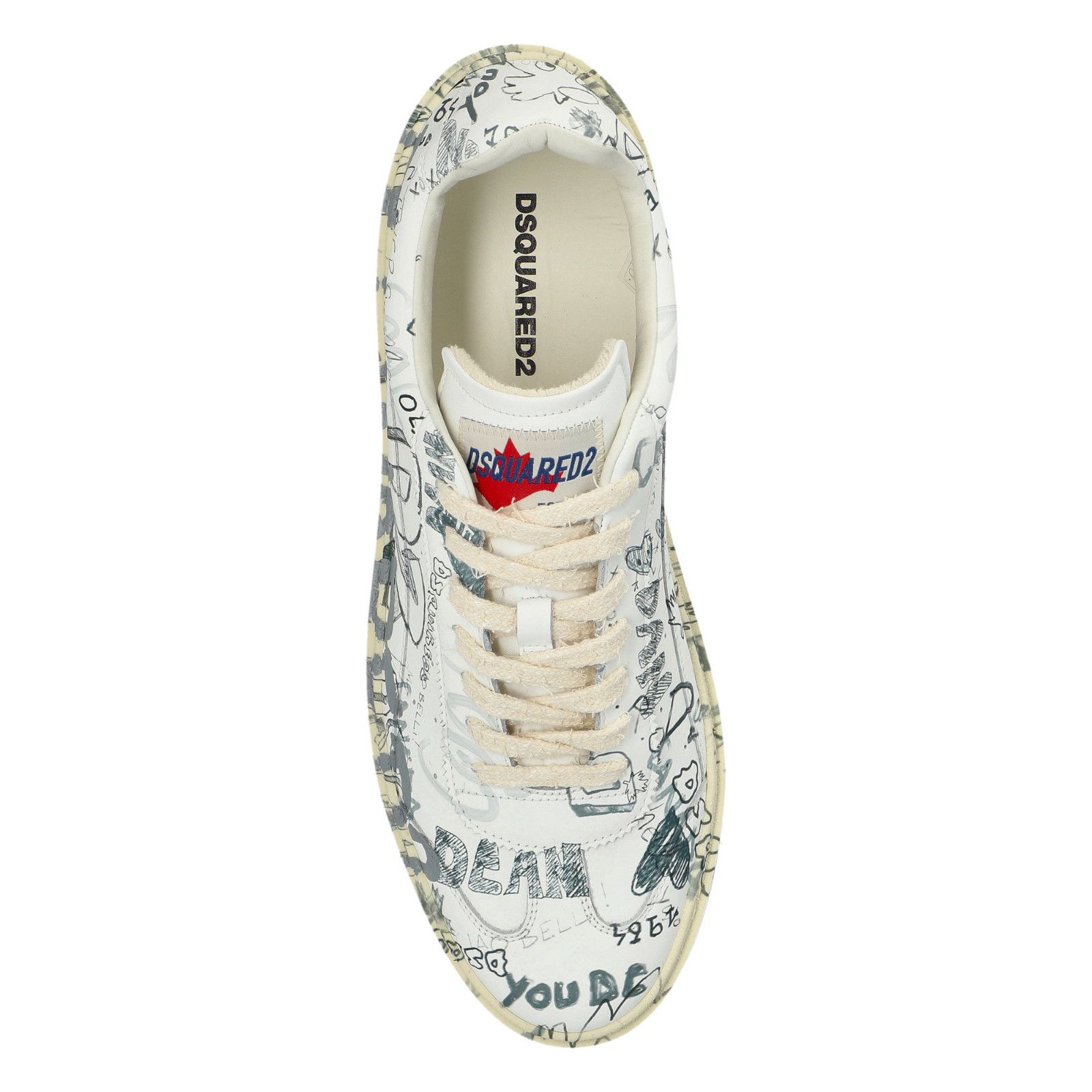Dsquared2 DSQUARED2 Rider Graffiti White Leather Sneakers New & Authen Size US 7 / EU 40 - 4 Thumbnail