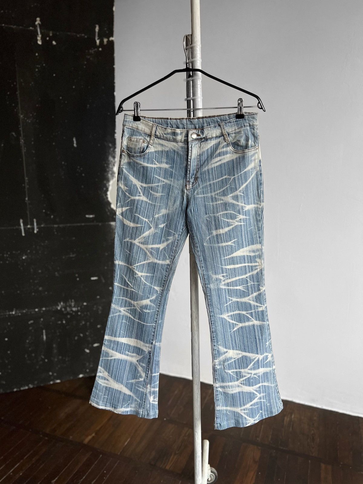 Japanese Brand × Vintage A.N.Y Jeans Womens Vintage Y2K Blue White Flared Wash Size 30" / US 8 / IT 44 - 1 Thumbnail