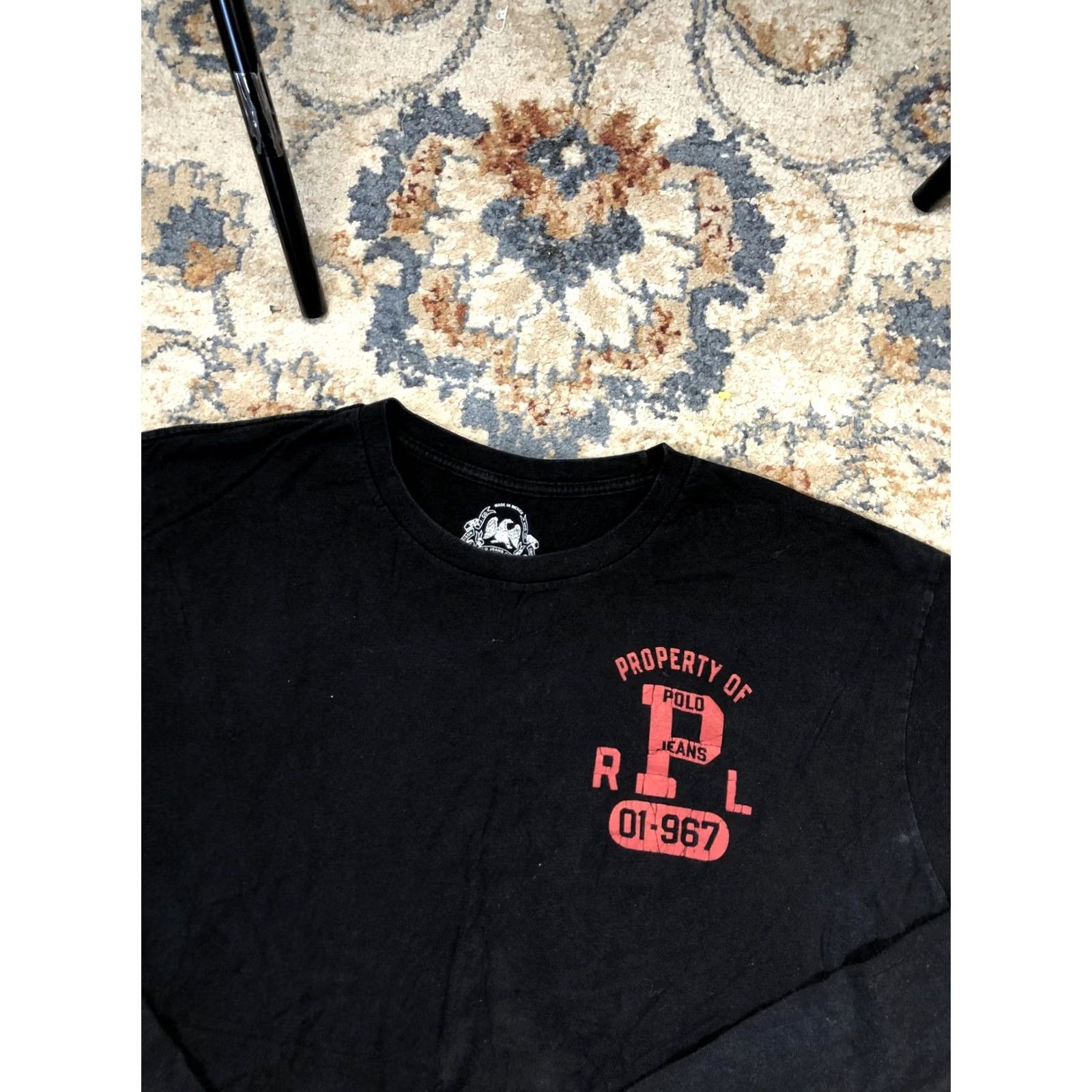 Vintage Polo Jeans Co Shirt Mens 2XL Black Long Sleeve Property Of R L Graphic Tee Size US XXL / EU 58 / 5 - 6 Thumbnail