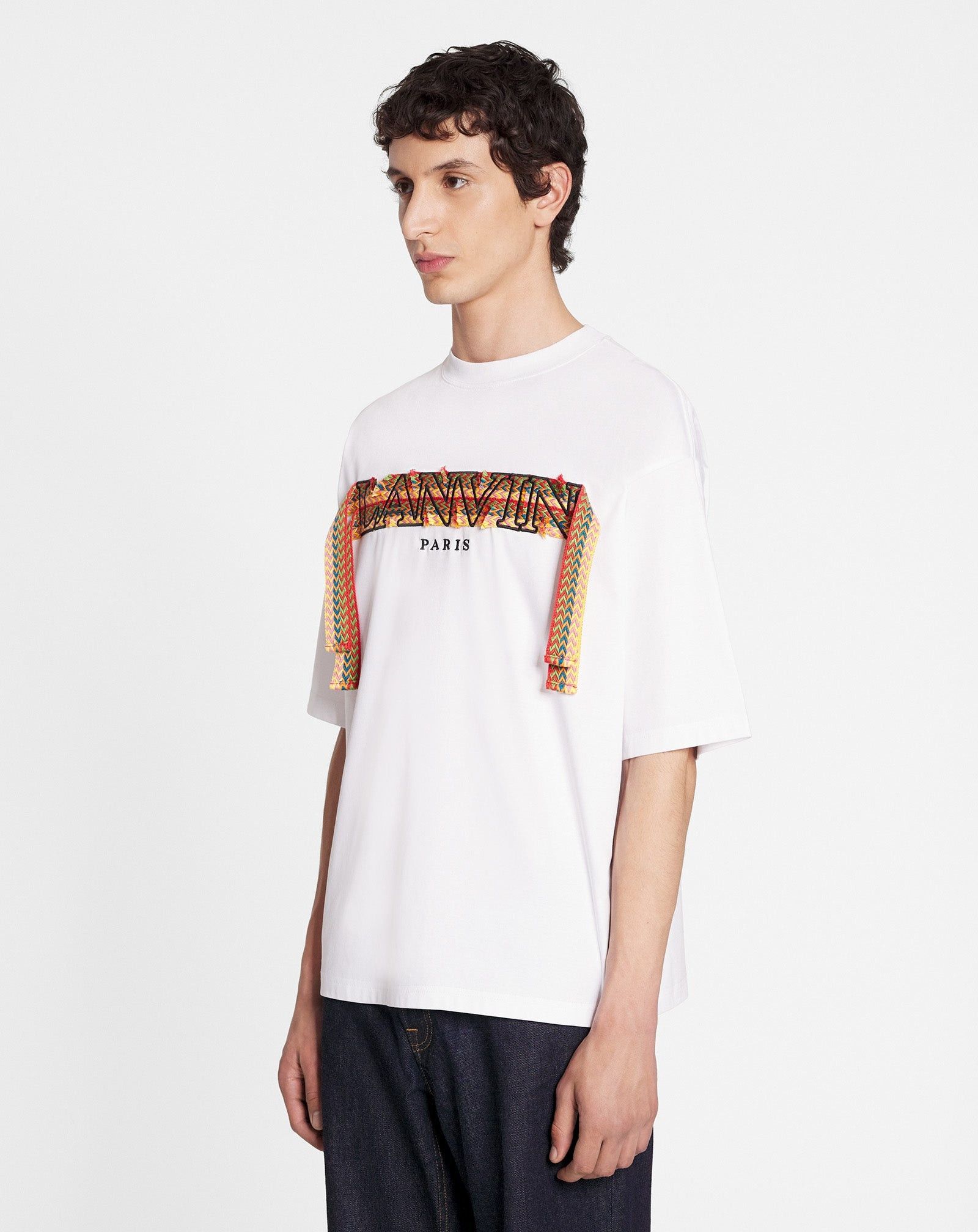 Lanvin o1w1db10225 Short Sleeve T-Shirt in White Size US M / EU 48-50 / 2 - 3 Thumbnail