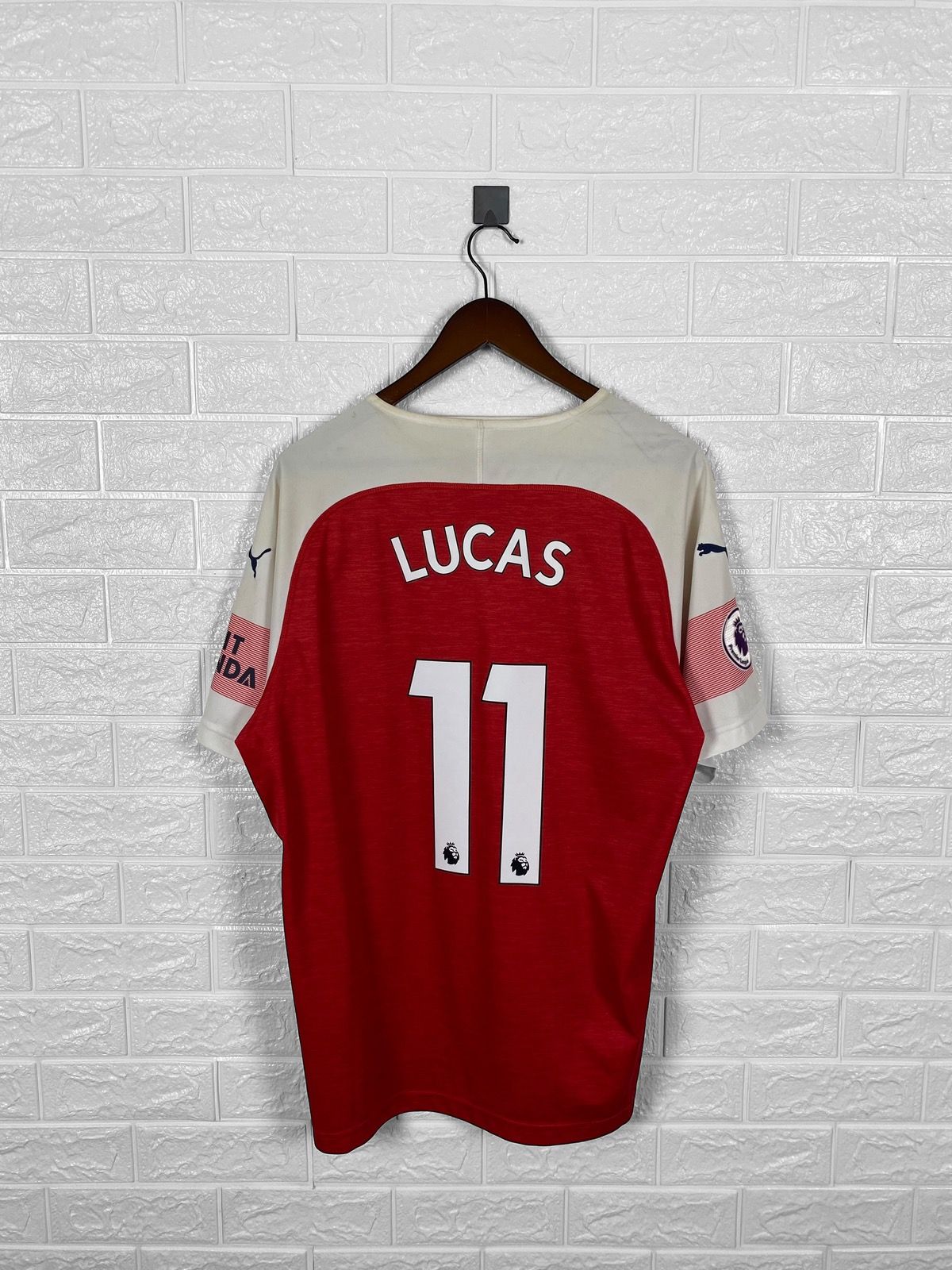 Pre-owned Jersey X Puma Arsenal 2017 2018 11 Lucas Football Soccer Jersey In Green/blue