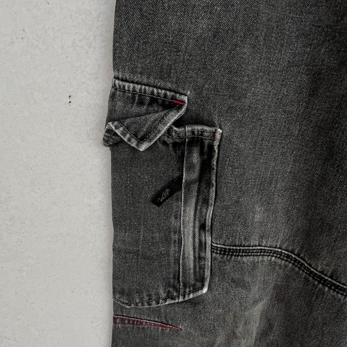 Other Vintage Black Denim Cargo Pants With Red Size M W20 L29 Size US 26 / EU 42 - 6 Thumbnail