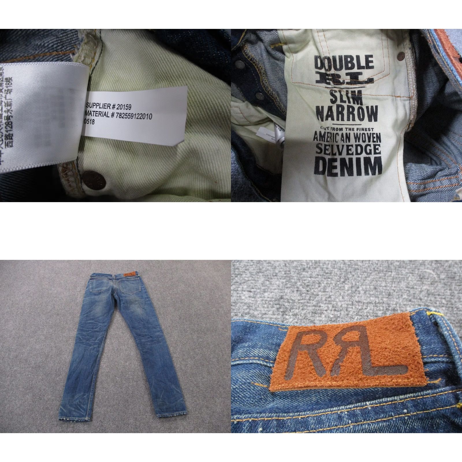Vintage RRL Ralph Lauren Jeans Men 28 X 32 Denim Selvedge Slim Straight Blue Regular Jeans Mens 28 Size US 28 / EU 44 - 9 Thumbnail