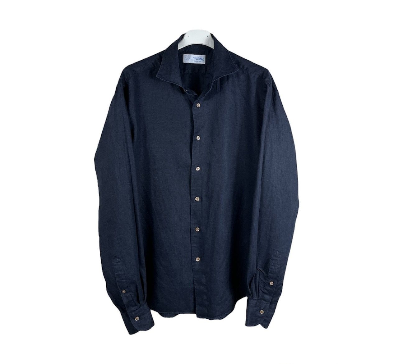 Kamakura Kamakura Maker’s shirt linen navy casual Japanese brand Size US M / EU 48-50 / 2 - 1 Thumbnail