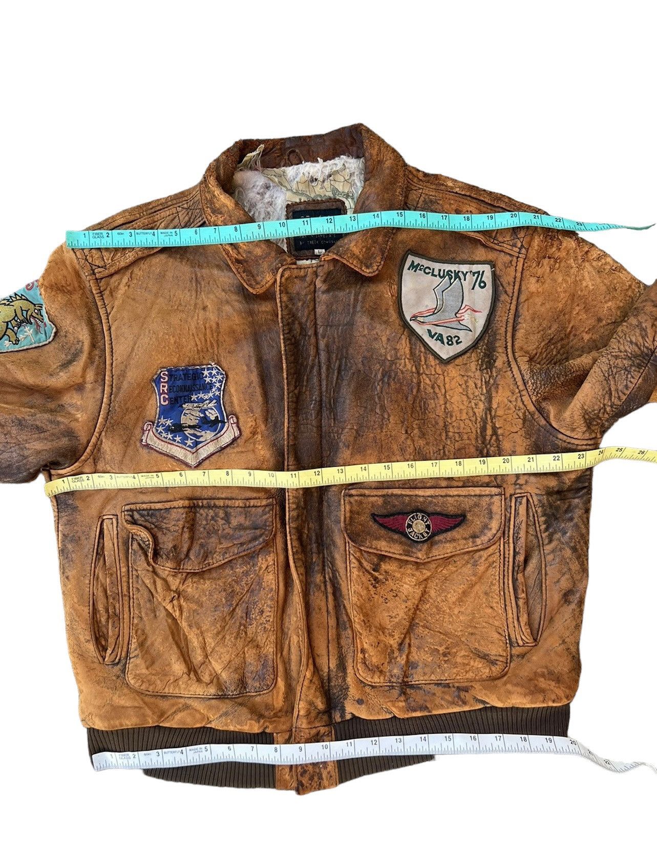 Leather Trashed 80s DEUX 2C Distressed A-2 Flight Leather Jacket Size US L / EU 52-54 / 3 - 3 Thumbnail