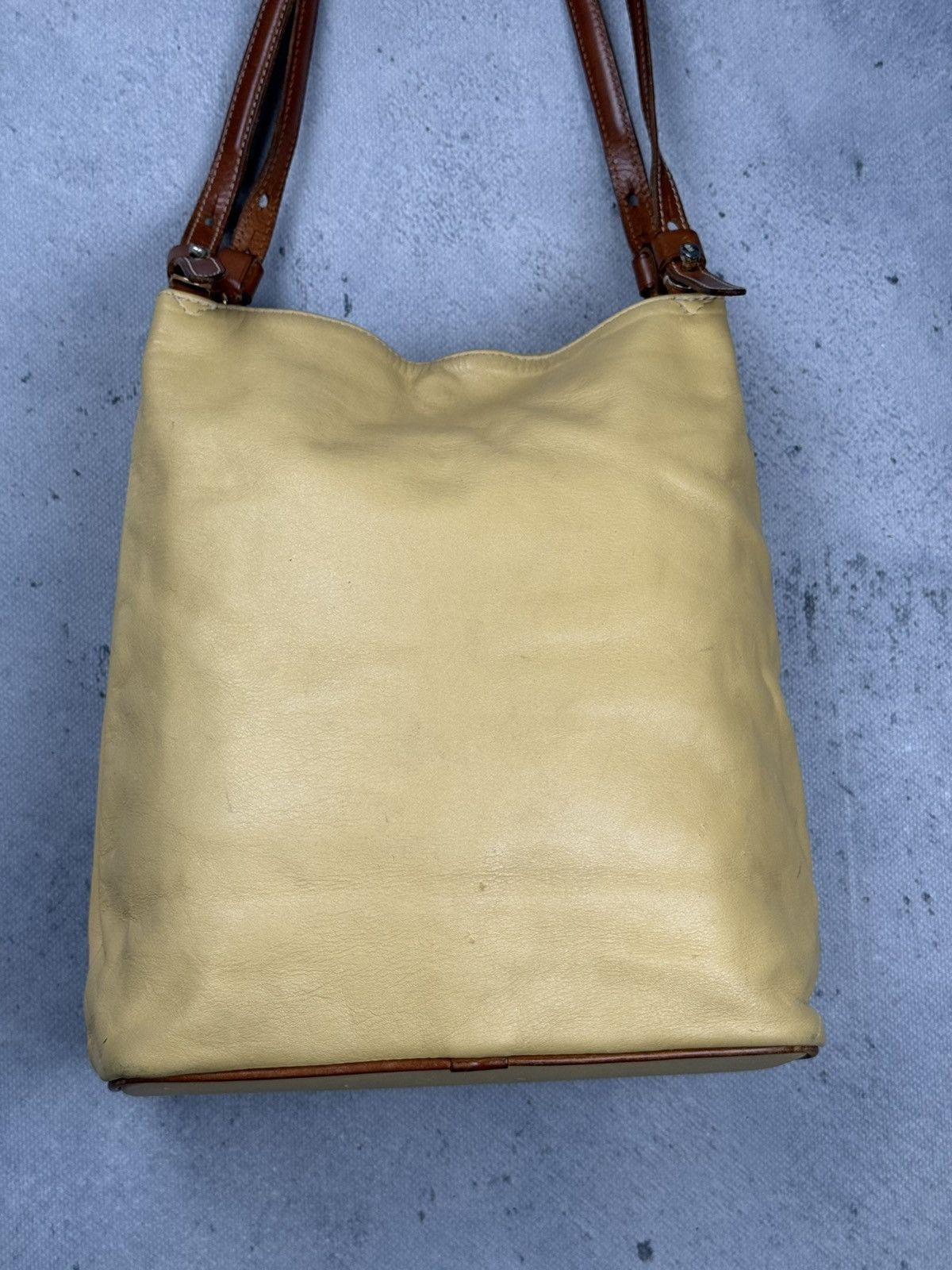 Felisi Felisi Italian Leather Shoulder Bag Yellow Brown 90s Classic Size ONE SIZE - 7 Thumbnail