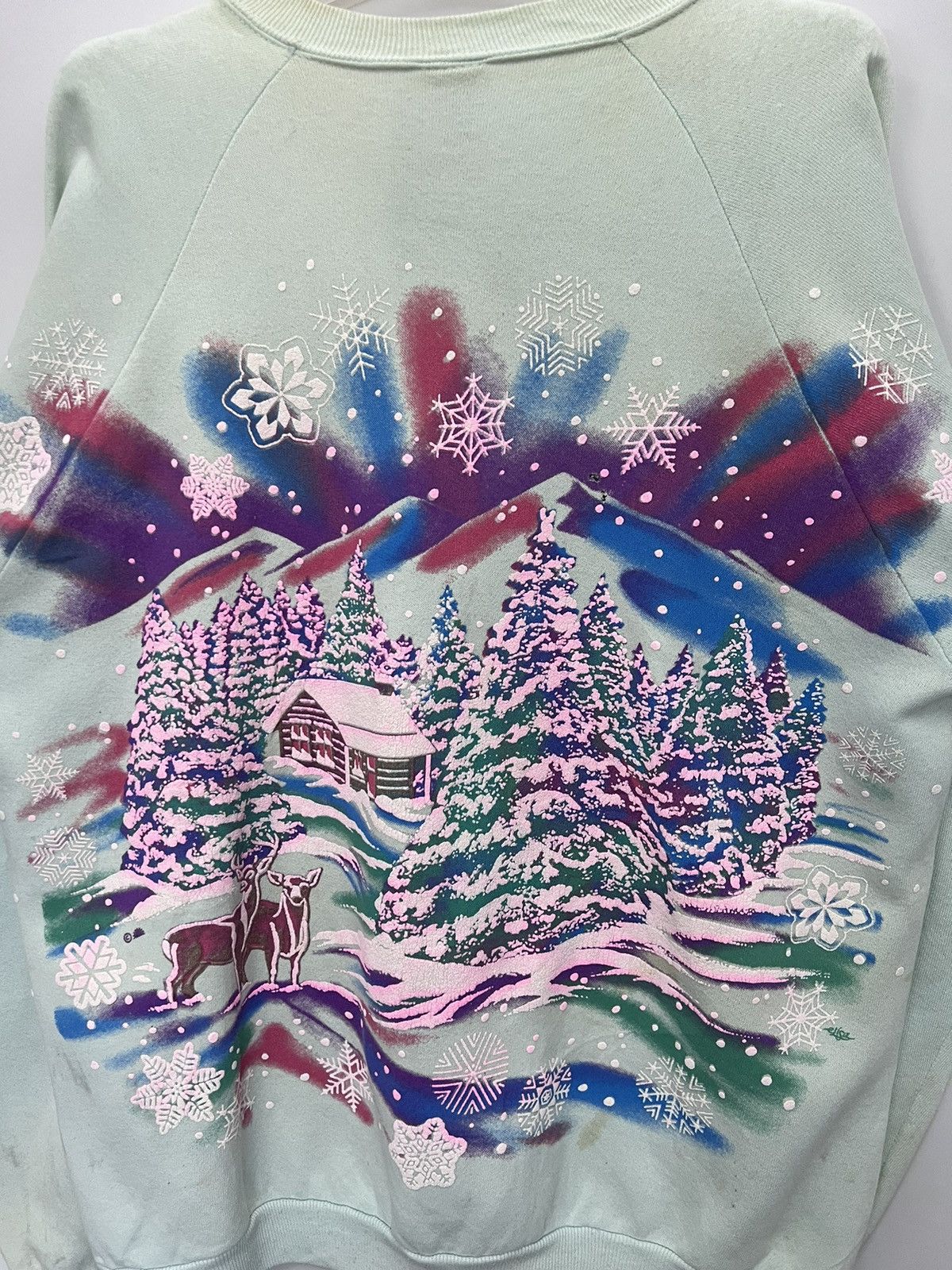 Jerzees × Vintage 🔥 Vintage 90's Jerzees Winter Art Graphic Over printed - XL Size US M / EU 48-50 / 2 - 11 Thumbnail