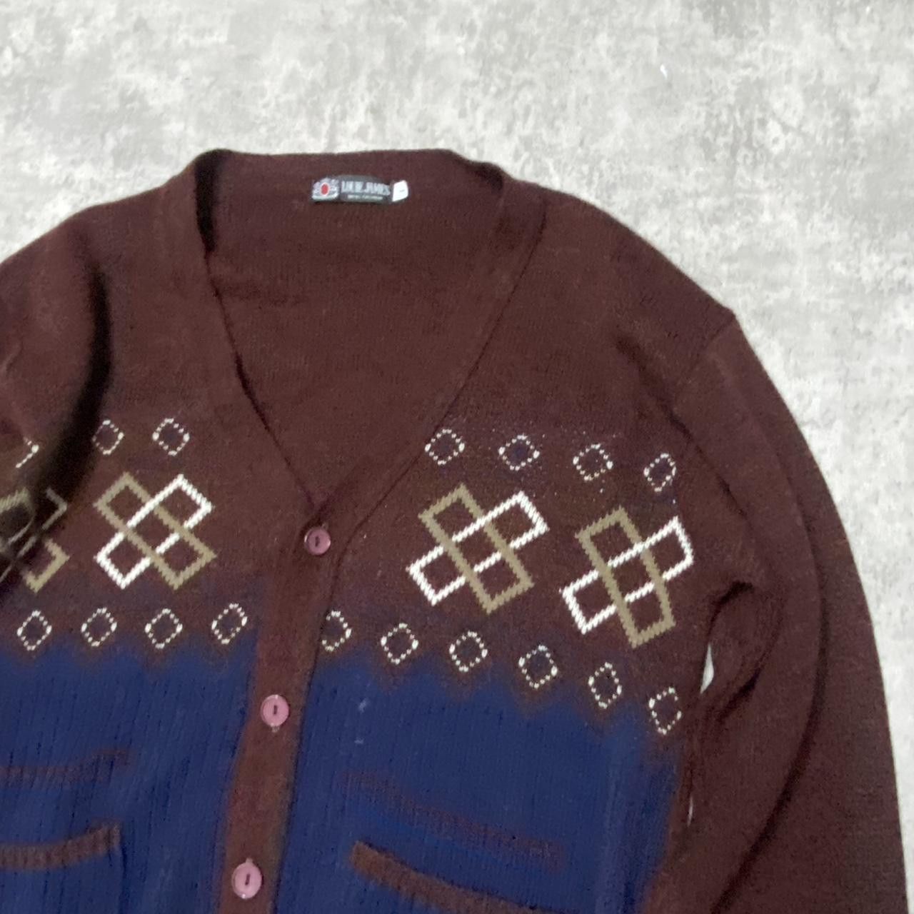 Other Brown and blue vintage cardigan cardigan Size US L / EU 52-54 / 3 - 2 Thumbnail