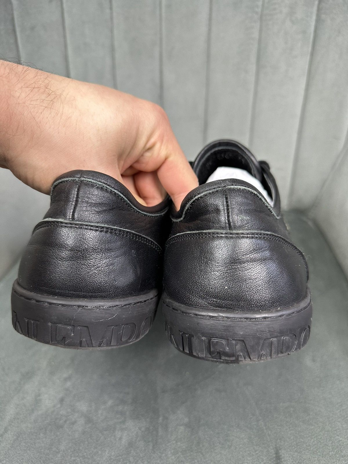 Armani × Emporio Armani Emporio Armani Leather Low Top Sneakers Shoes Men’s Black 41 Size US 8 / EU 41 - 14 Thumbnail