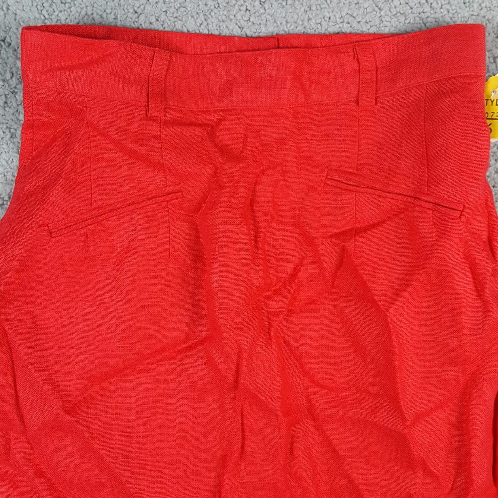 Vintage VINTAGE 80s Linen Pencil Skirt Women's Size 6 Red Long Zip Up Persona USA Made Adult Women Size 28" / US 6 / IT 42 - 6 Thumbnail