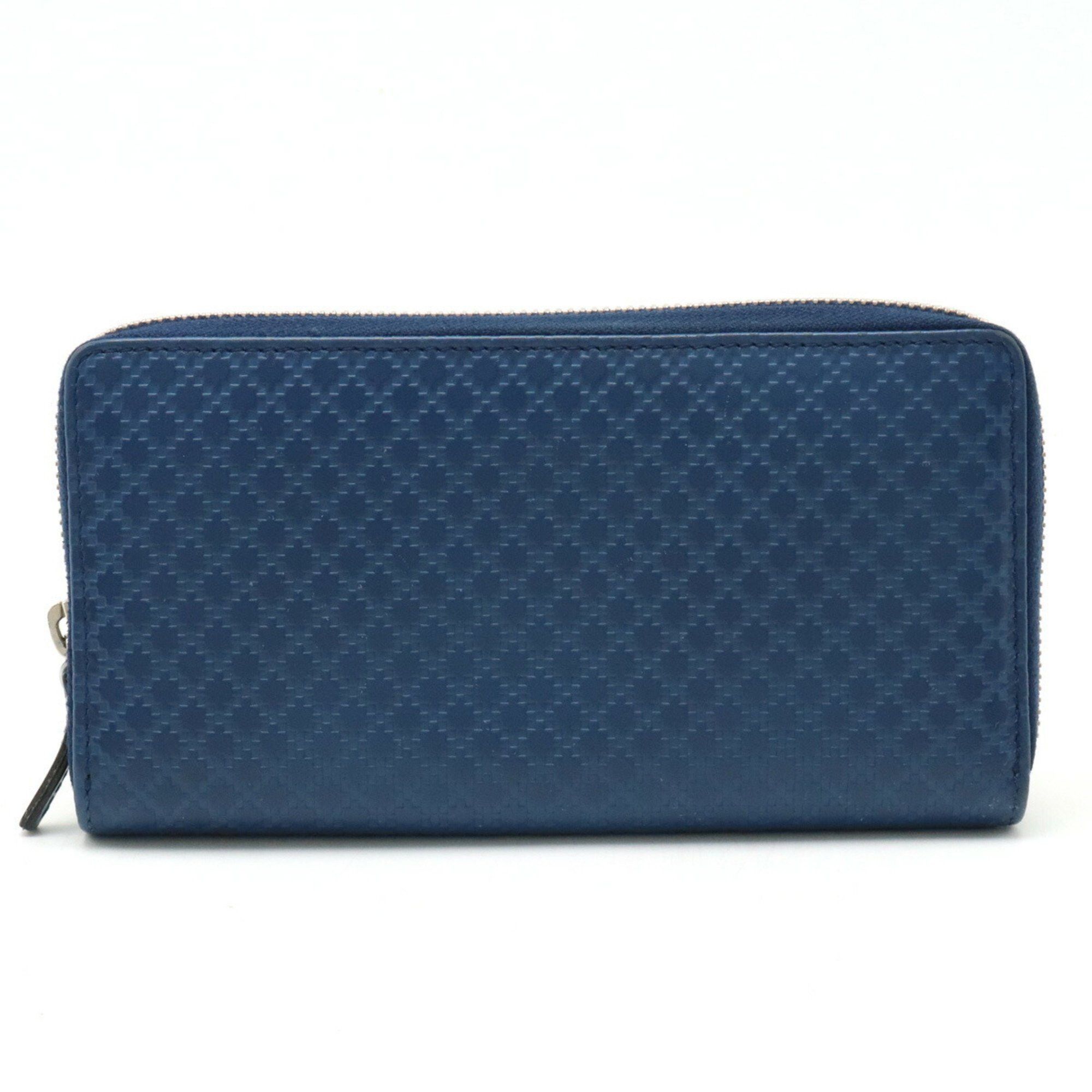 image of Gucci Diamante Round Long Wallet Leather Blue 307990, Women's
