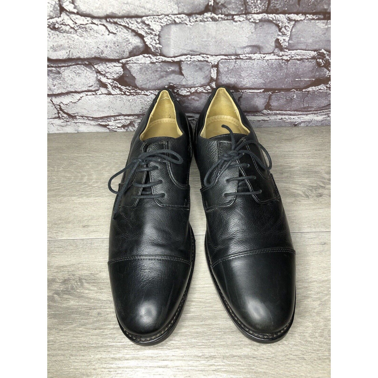 Other Studio Belverde Duke Black Leather Cap Toe Oxfords Dress Sho Size US 11 / EU 44 - 2 Thumbnail