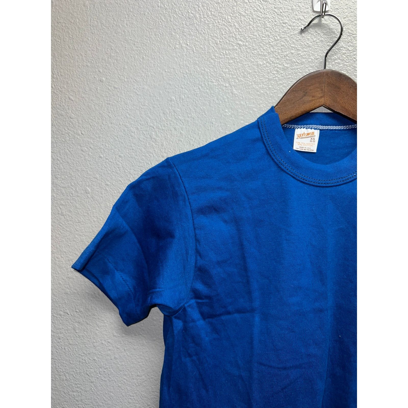 Other 80s Women's Vintage Sportswear Blue Crop Top Shirt Women XS Size XS / US 0-2 / IT 36-38 - 3 Thumbnail