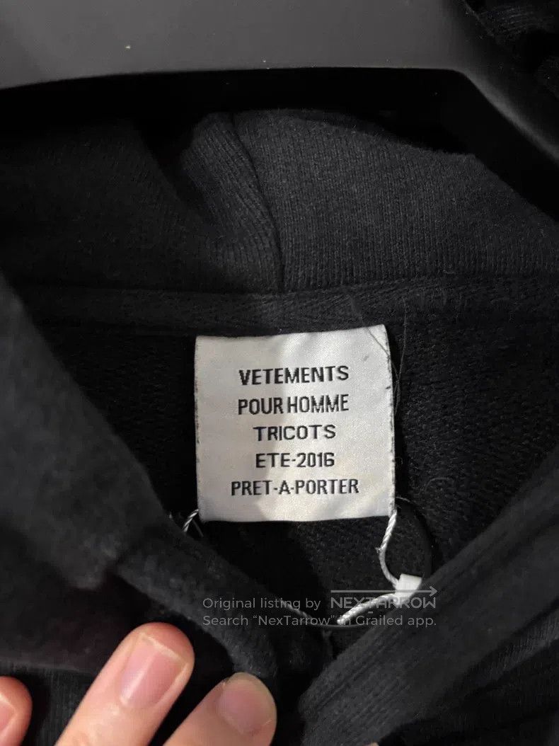 Vetements VETEMENTS Hooded Sweatshirt Black Size US M / EU 48-50 / 2 - 5 Thumbnail