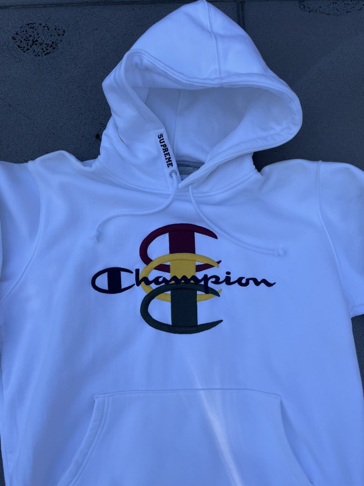 Champion × Supreme Supreme x Champion stacked logo hoodie Size US M / EU 48-50 / 2 - 2 Thumbnail