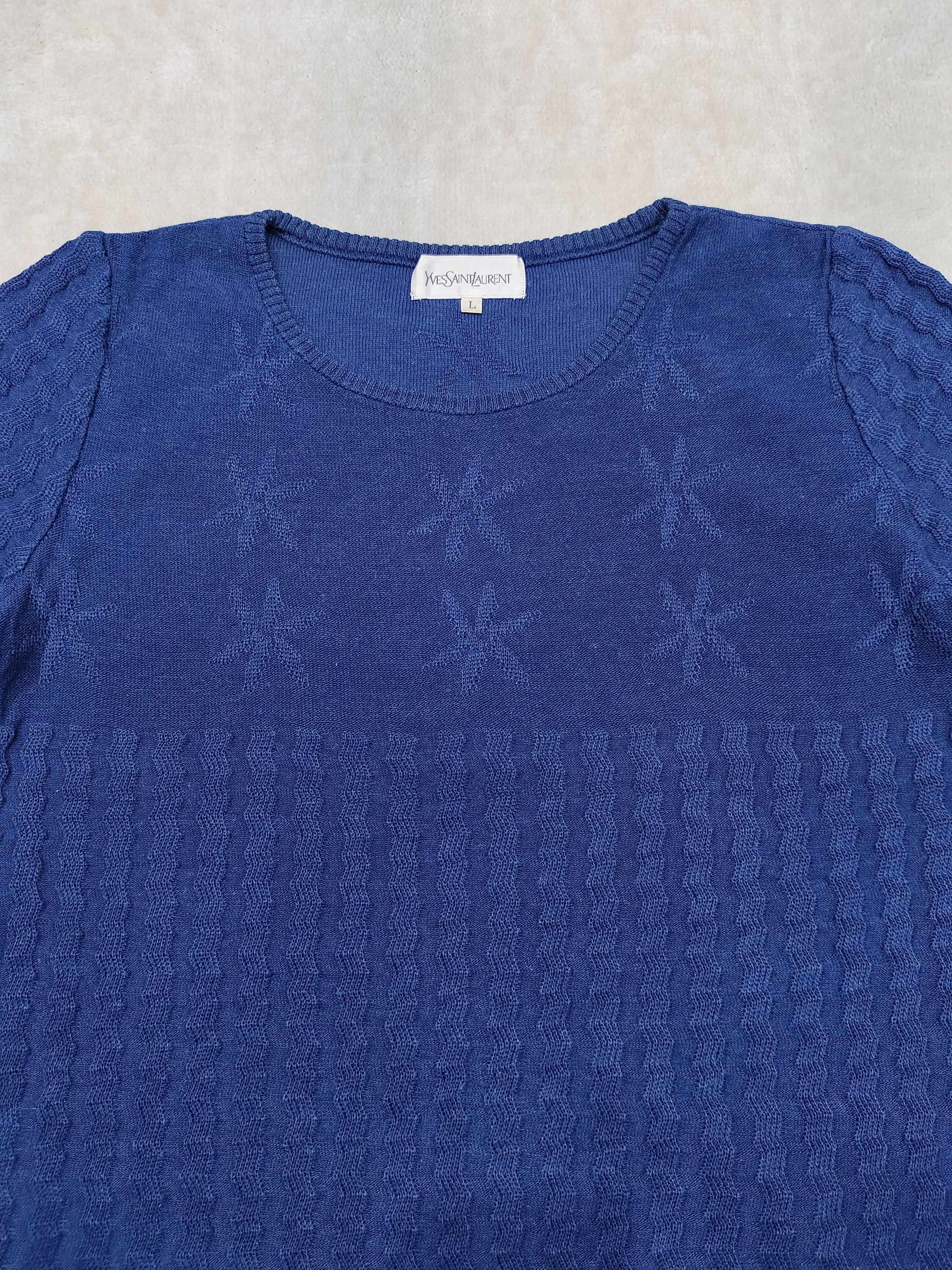 Yves Saint Laurent 80s Yves Saint Laurent Sea Star Pattern Knitted Size L / US 10 / IT 46 - 5 Thumbnail