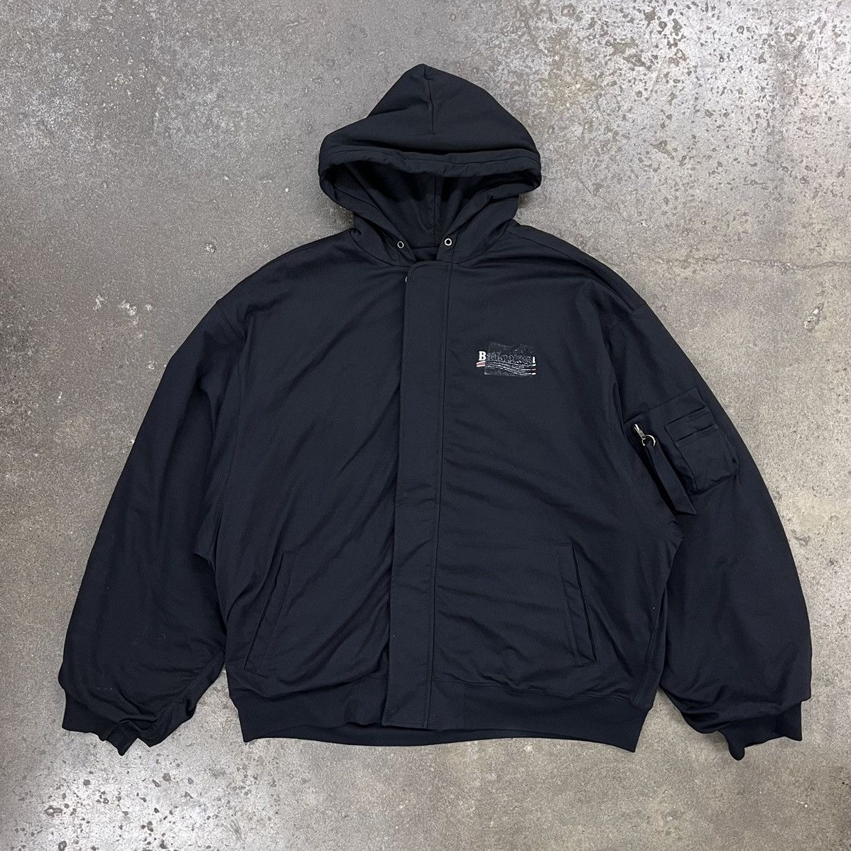 image of Balenciaga Gaffer Padded Hoodie Bomber ‘Black’, Men's (Size XL)