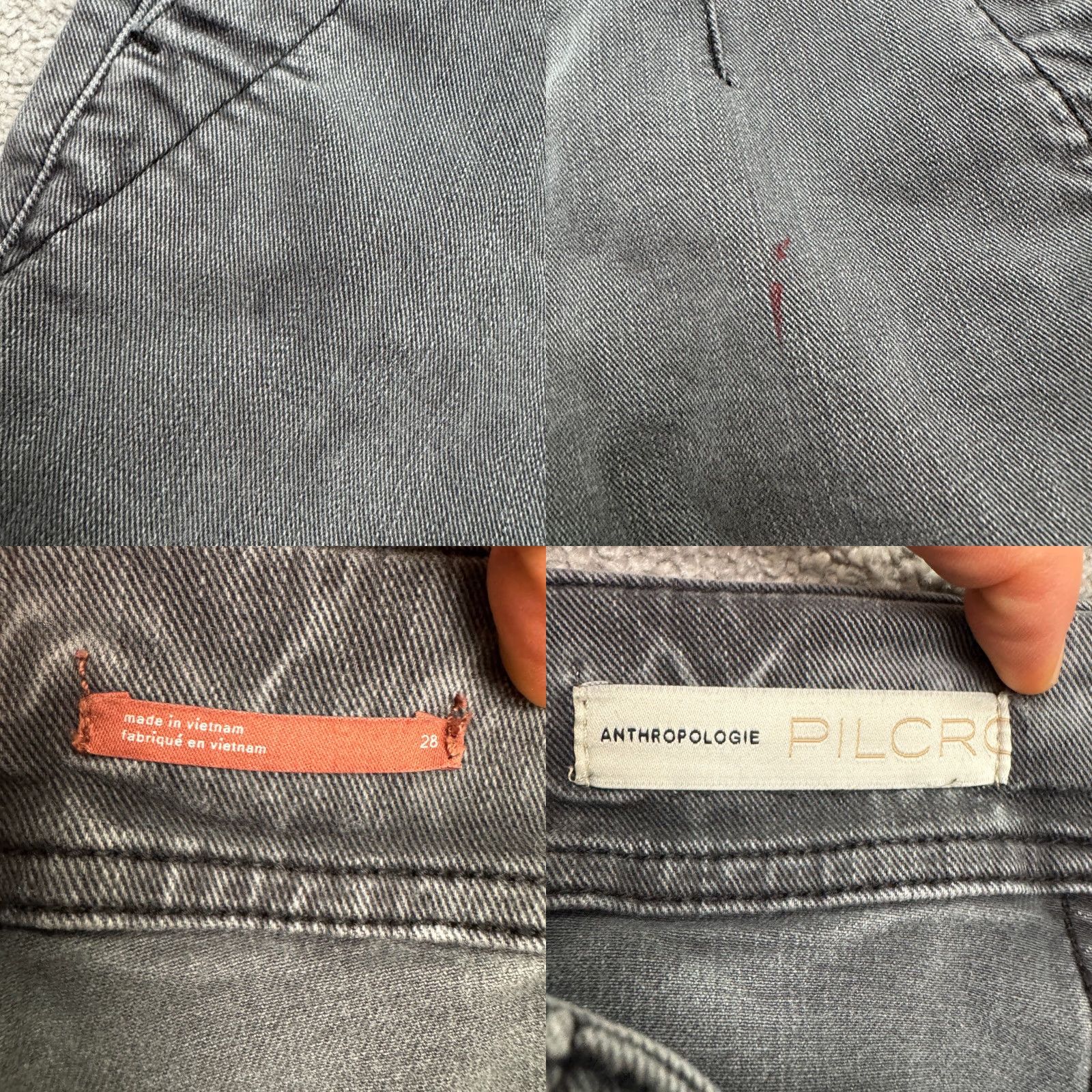 Vintage Anthropologie Pilcro High Rise Skinny Button Fly Denim Jeans Womens 28 Gray Crop Size 28" / US 6 / IT 42 - 8 Thumbnail