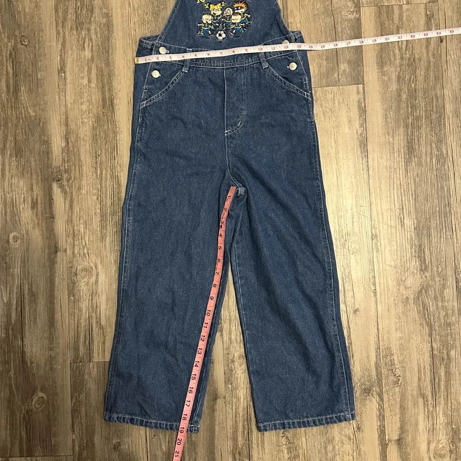 Nickelodeon Vintage 90s Nickelodeon Rugrats Soccer Denim Overalls Size 28" / US 6 / IT 42 - 8 Thumbnail