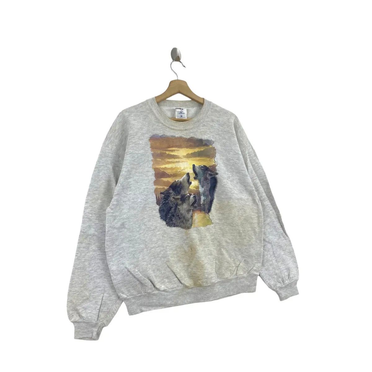 Vintage Vintage 90’ WILD WOLVES FOX Nature Safari Painting Size L / US 10 / IT 46 - 3 Thumbnail