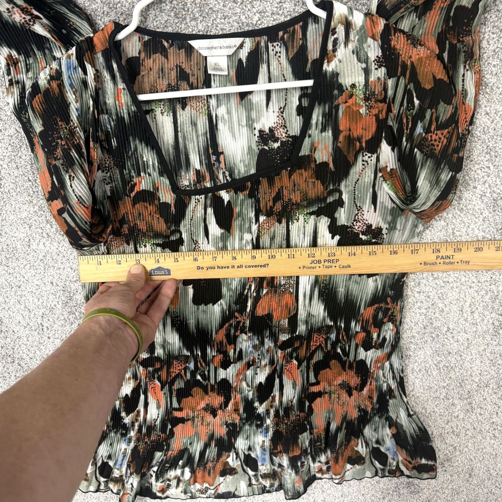 Vintage Christopher & Banks Blouse XL Abstract Floral Fairy Grunge Semi-Sheer Artsy Size XL / US 12-14 / IT 48-50 - 4 Thumbnail