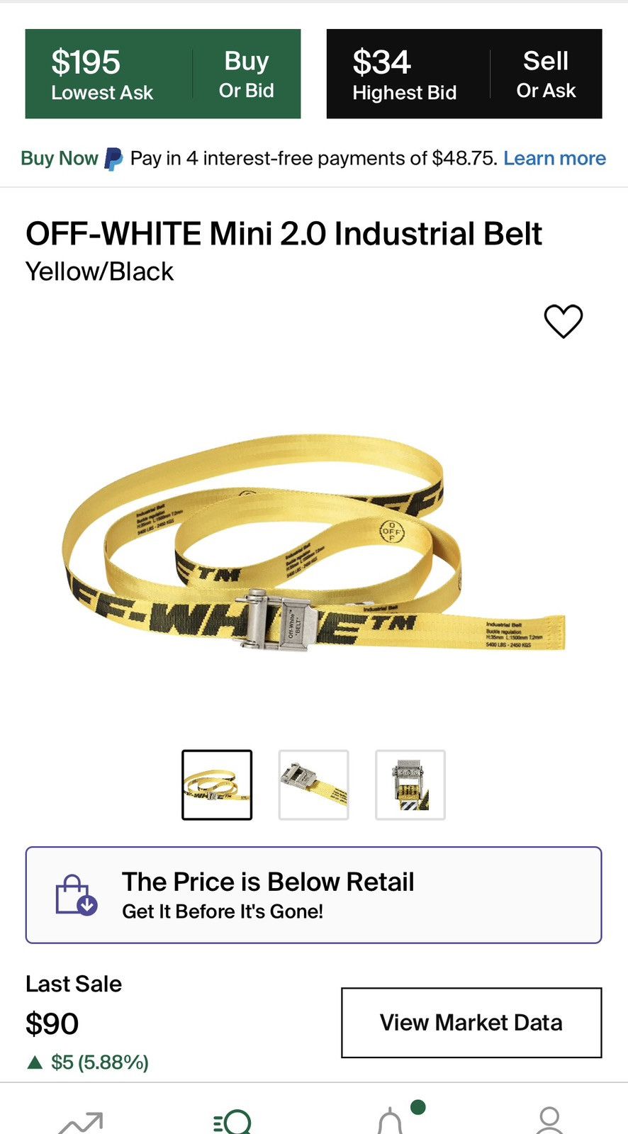 Off-White Off white industrial belt Size ONE SIZE - 11 Thumbnail