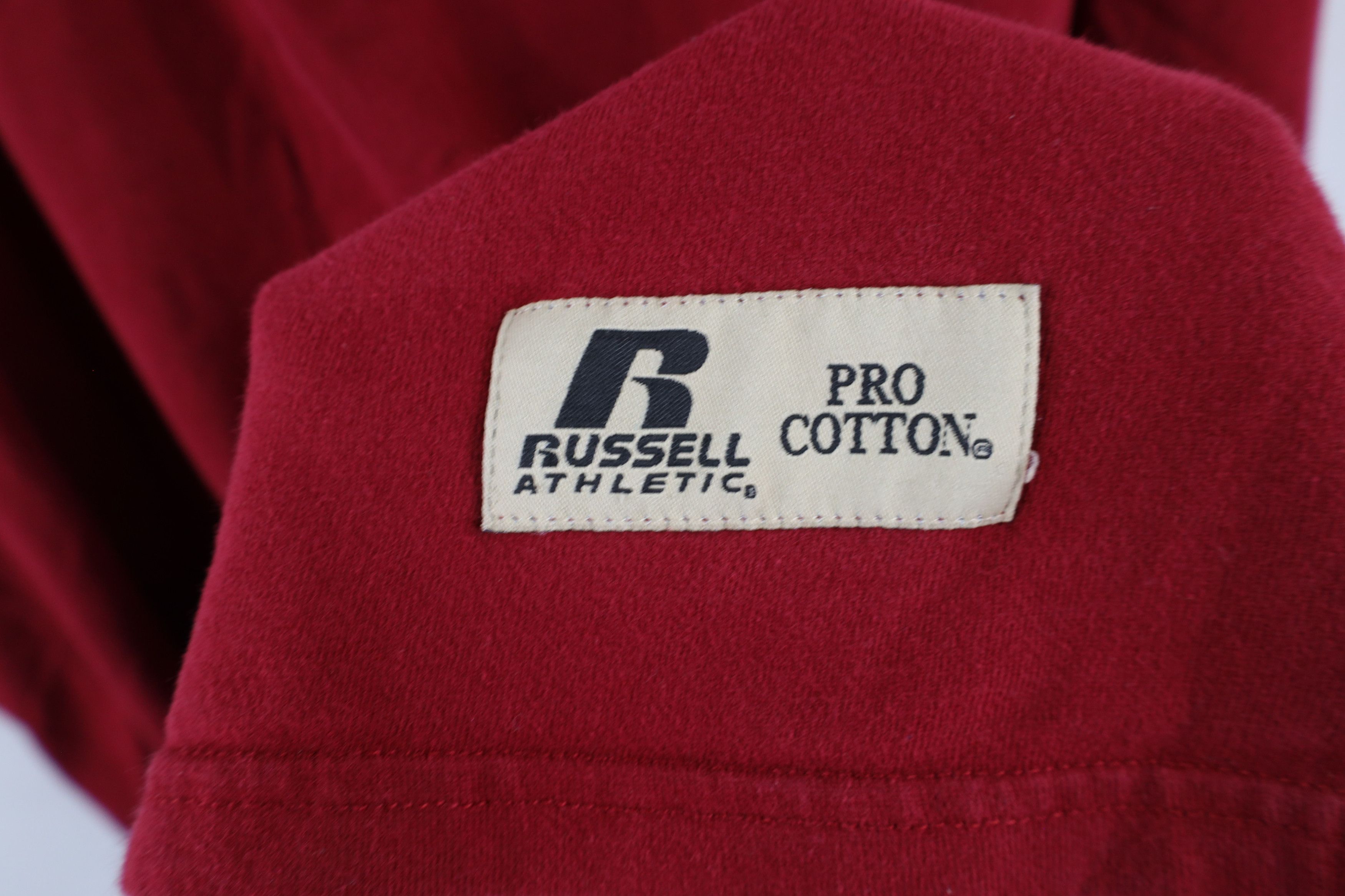 Russell Athletic × Vintage Vintage 90s Russell Athletic Long Sleeve T-Shirt Red Cotton Size US L / EU 52-54 / 3 - 8 Thumbnail