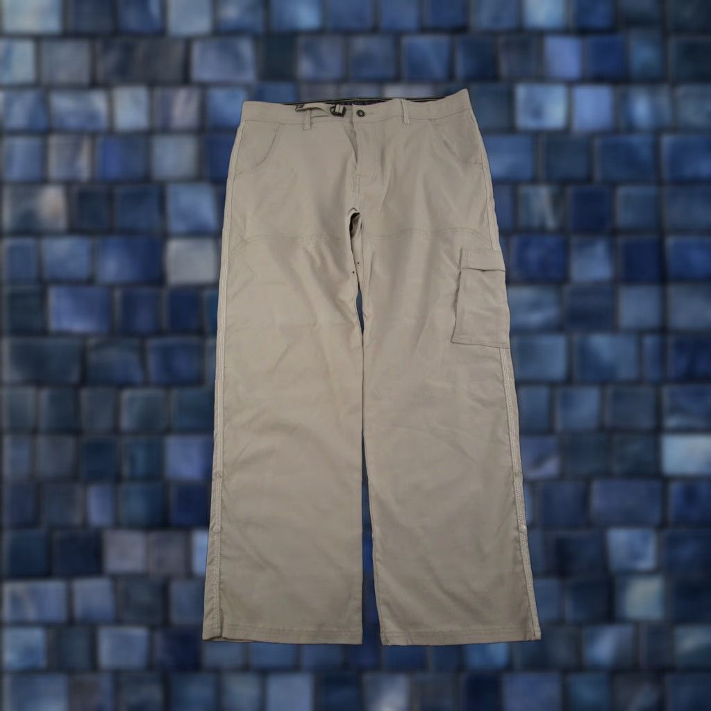 Prana Prana Stretch Zion Pants Mens XL Beige Cargo Pocket Regular Straight Belted Stretch Nylon - Vintage: No - - Size US 36 / EU 52 - 1 Thumbnail