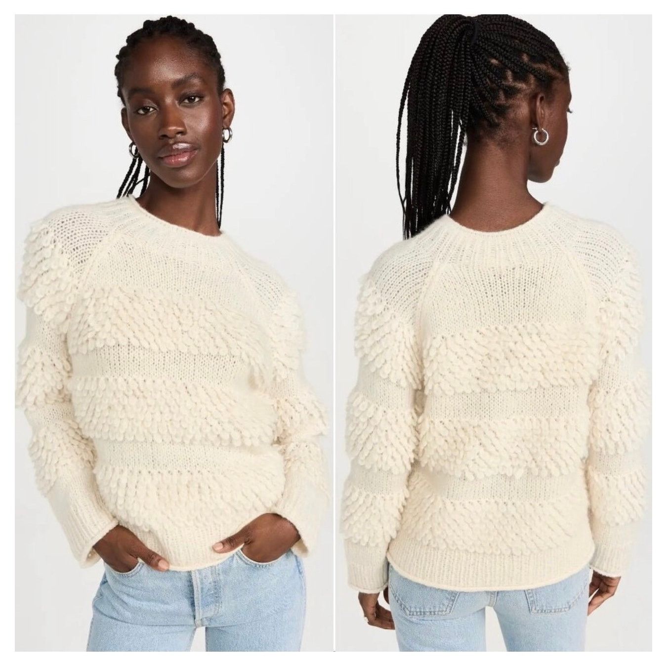 Faherty FAHERTY Polly Looped Knit Baby Alpaca Wool Blend Sweater Size S / US 4 / IT 40 - 1 Thumbnail