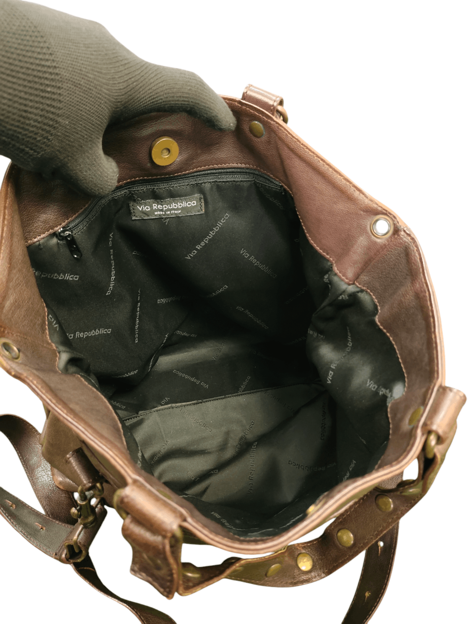 Leather Vintage Via Repubblica Italy Patina Full Leather 2 Way Bag Size ONE SIZE - 16 Thumbnail