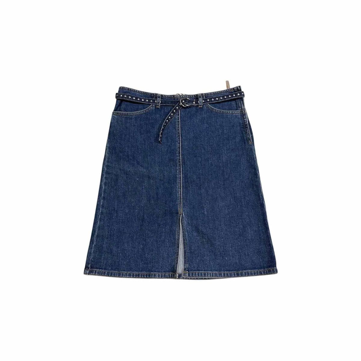 Burberry × Designer 🔥Vintage Burberry Blue Label Denim Skirt Belt Studded Size 30" / US 8 / IT 44 - 1 Thumbnail