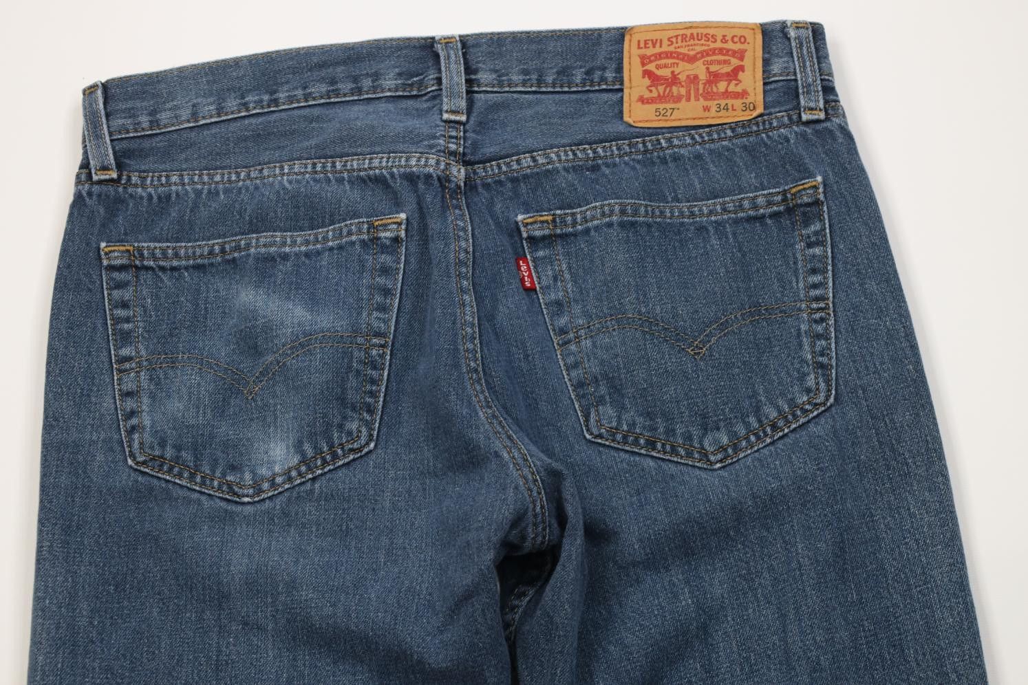 Levi's Vintage Y2K Levis 527 Slim Flared Bootcut Denim Jeans Blue Size US 34 / EU 50 - 10 Thumbnail