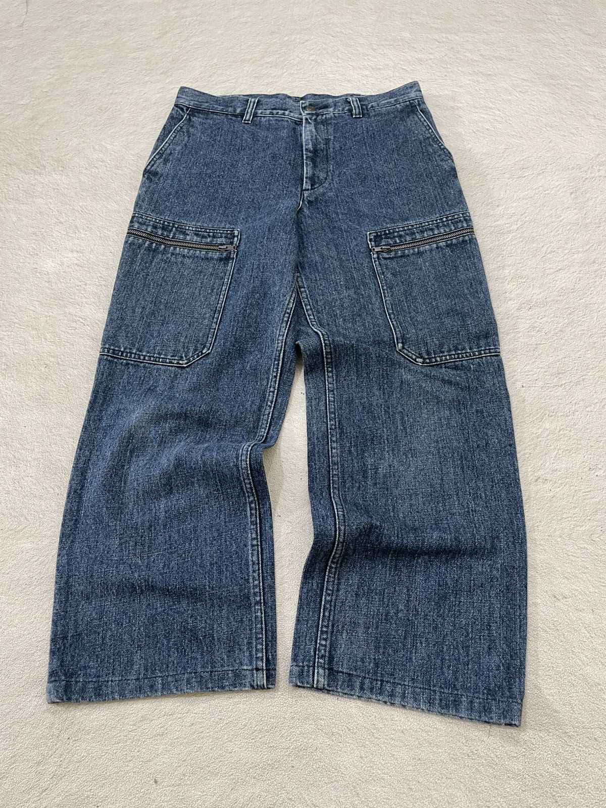 Japanese Brand 00s Japanese Cargo Denim Baggy Fit Y2K Size US 30 / EU 46 - 1 Thumbnail