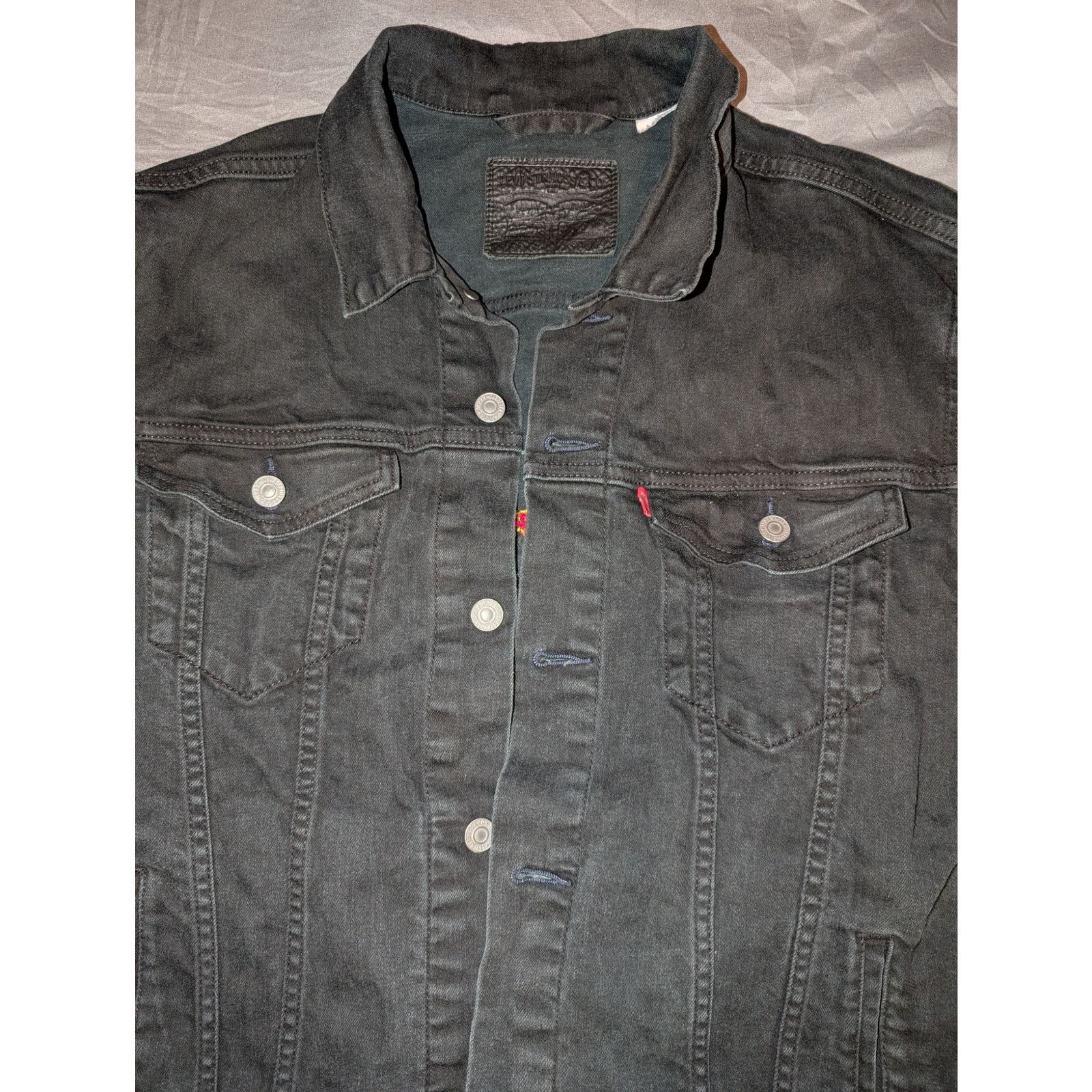 Levi's Levis Trucker Jacket XL Brown Leather tag Cherry Stitching Size US XL / EU 56 / 4 - 2 Thumbnail