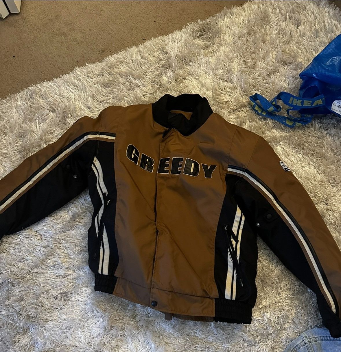 Vintage Vintage Greedy Racing Moto Padded Biker Jacket Size US L / EU 52-54 / 3 - 1 Thumbnail