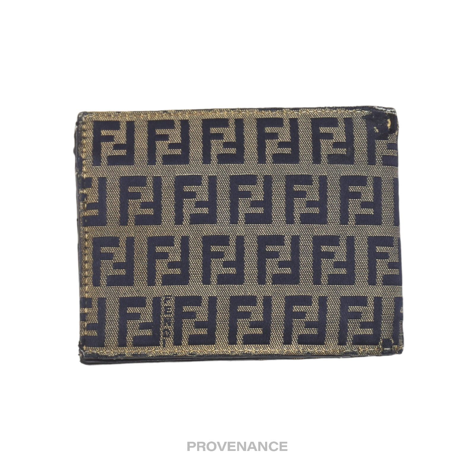 Fendi 🔴 Fendi Bifold Wallet - Micro FF Zucca Canvas Navy Size ONE SIZE - 2 Thumbnail