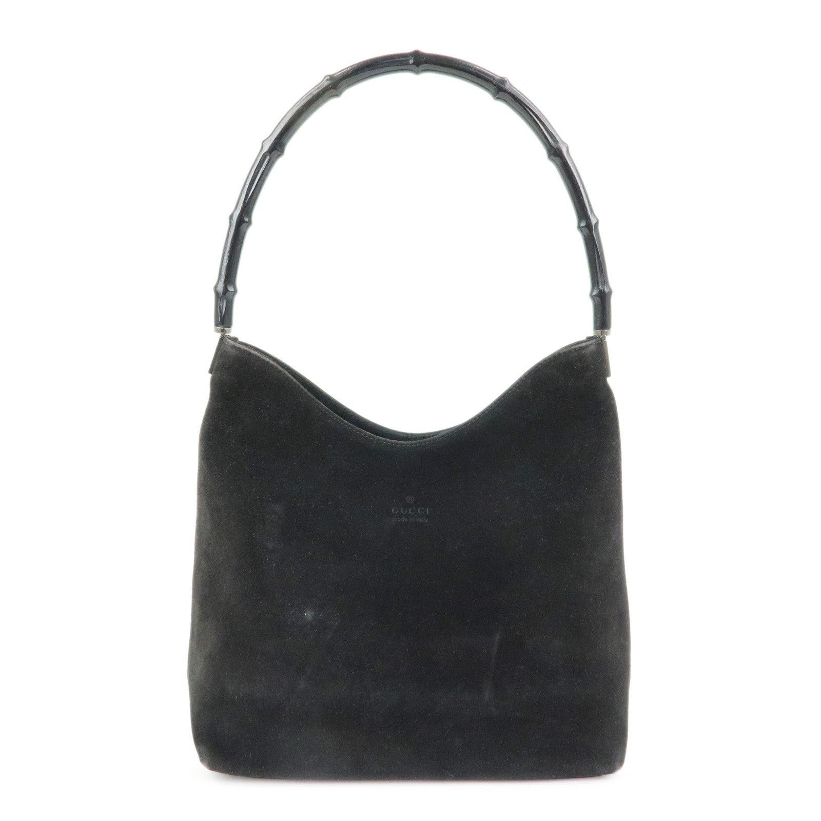Gucci Gucci Bamboo Suede Shoulder Bag Black Size ONE SIZE - 1 Thumbnail