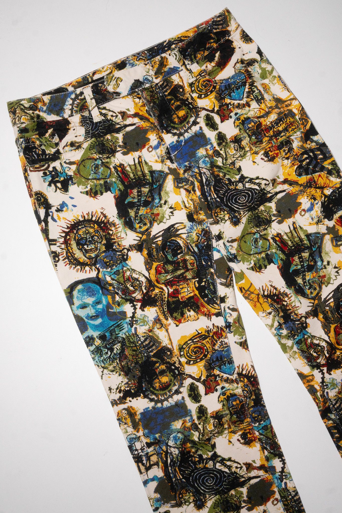 Jean Paul Gaultier 2000s Jean Paul Gaultier Basquiat Abstract Human Body Pants Size 27" / US 4 / IT 40 - 3 Thumbnail