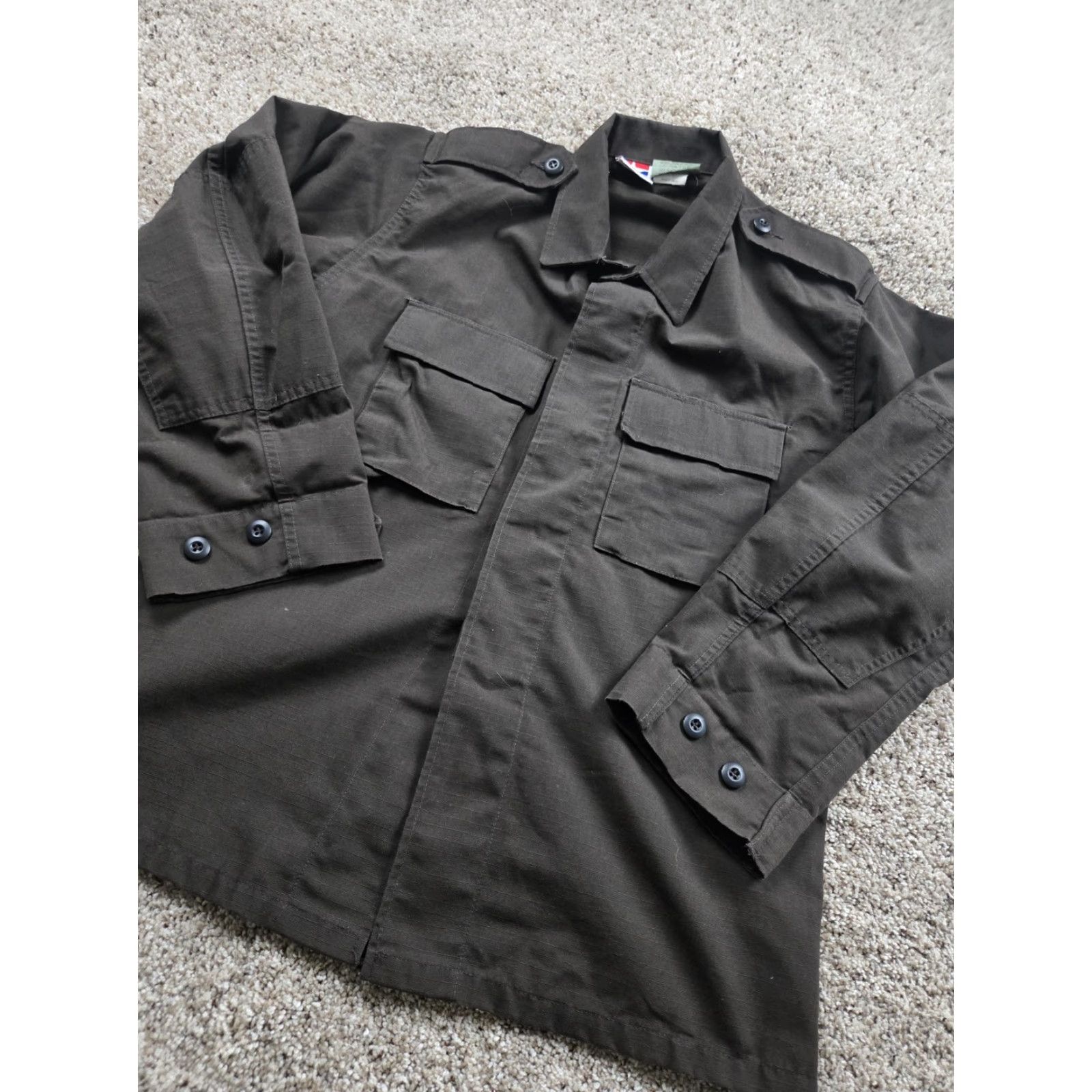 Propper VINTAGE Propper Jacket Military Mens Small Regular Brown Ripstop Cotton Button Pockets Size US S / EU 44-46 / 1 - 2 Thumbnail