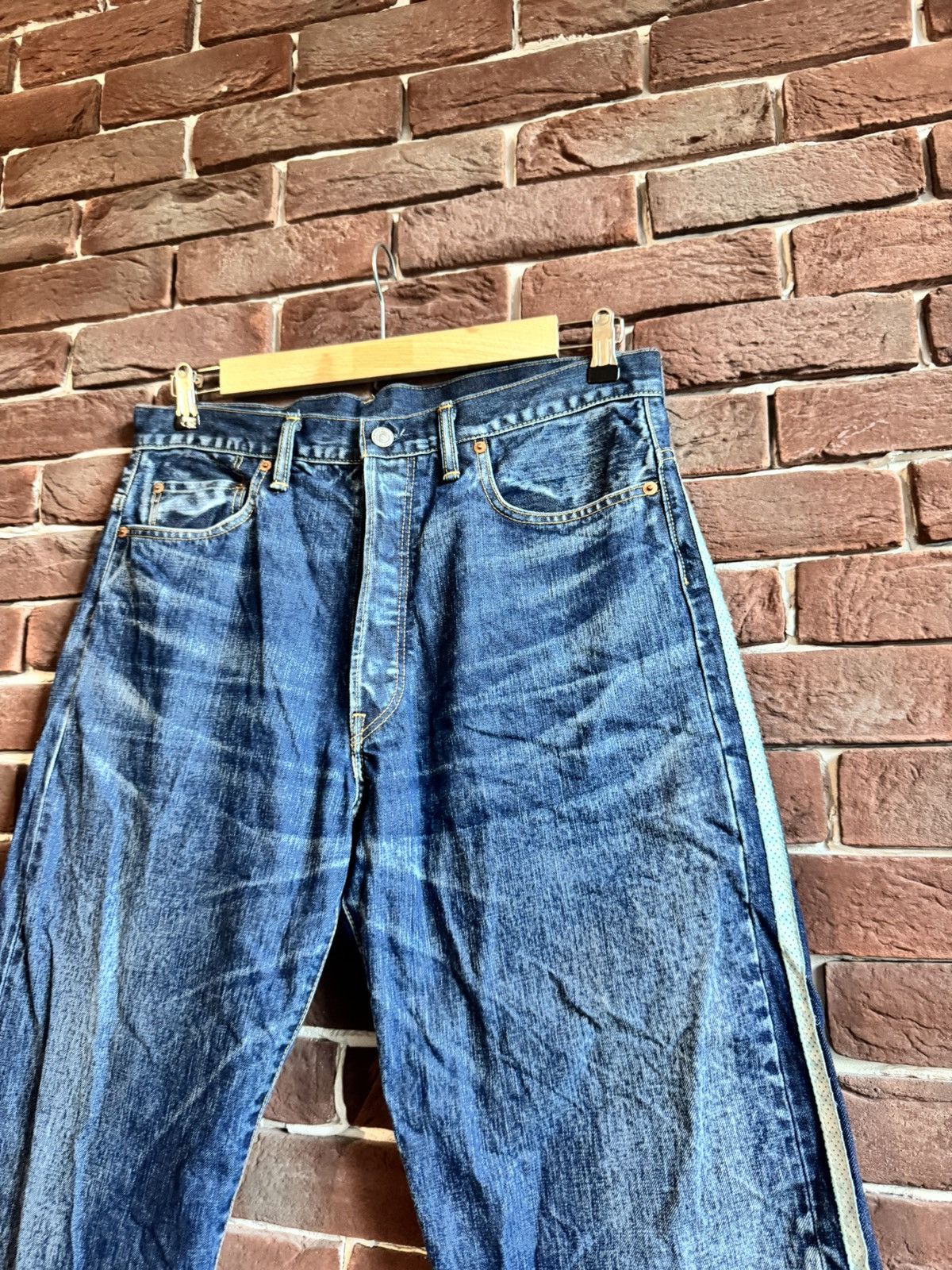 Y-3 Y-3 'SS/2004' RUNWAY 3-Stripe LOGO Blue Denim JEANS Sz 34 Size US 34 / EU 50 - 4 Thumbnail
