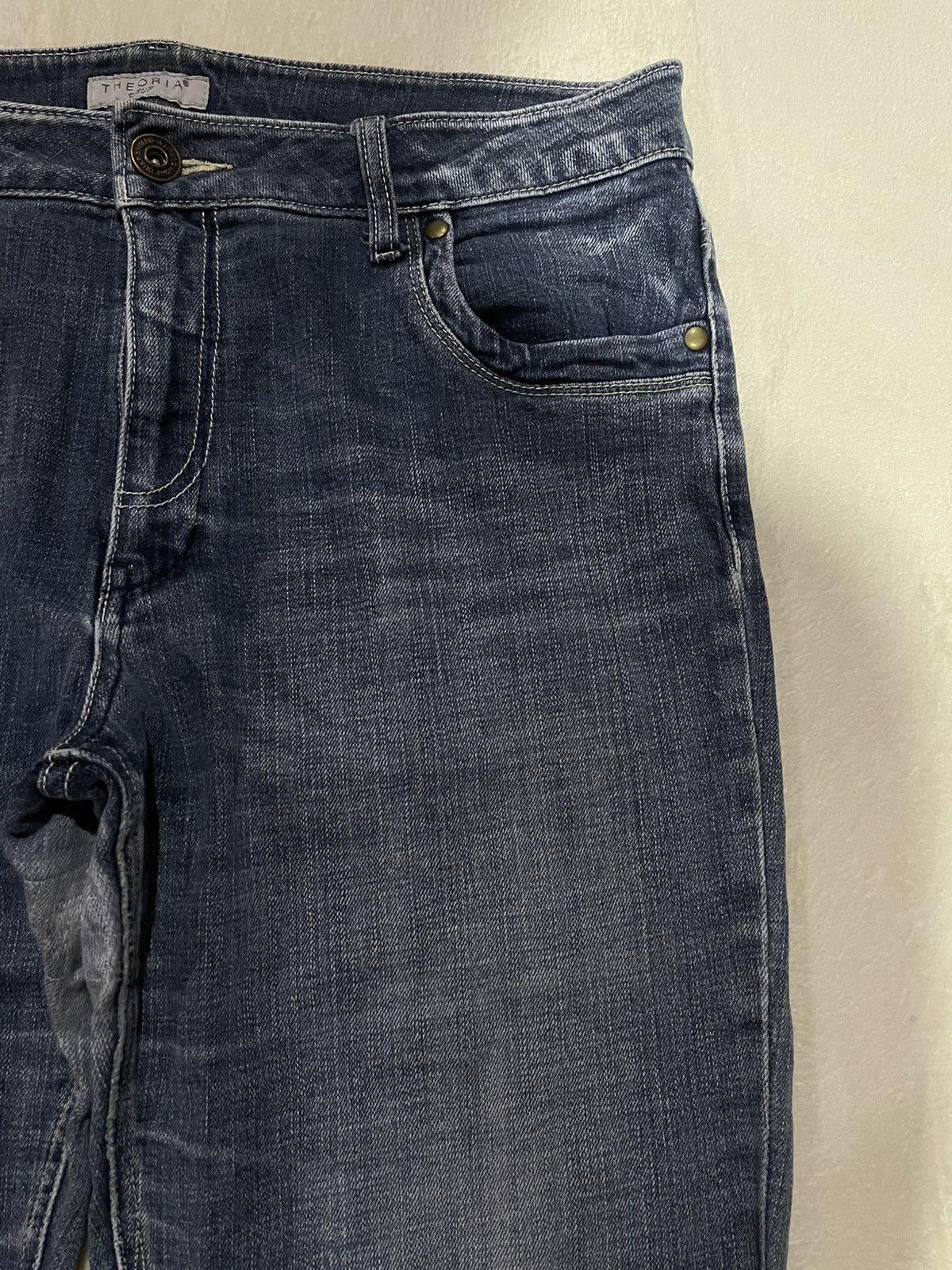 Japanese Brand Vintage Theoria Boot Cut Mudwash Distress Denim Jeans Size US 35 - 4 Thumbnail