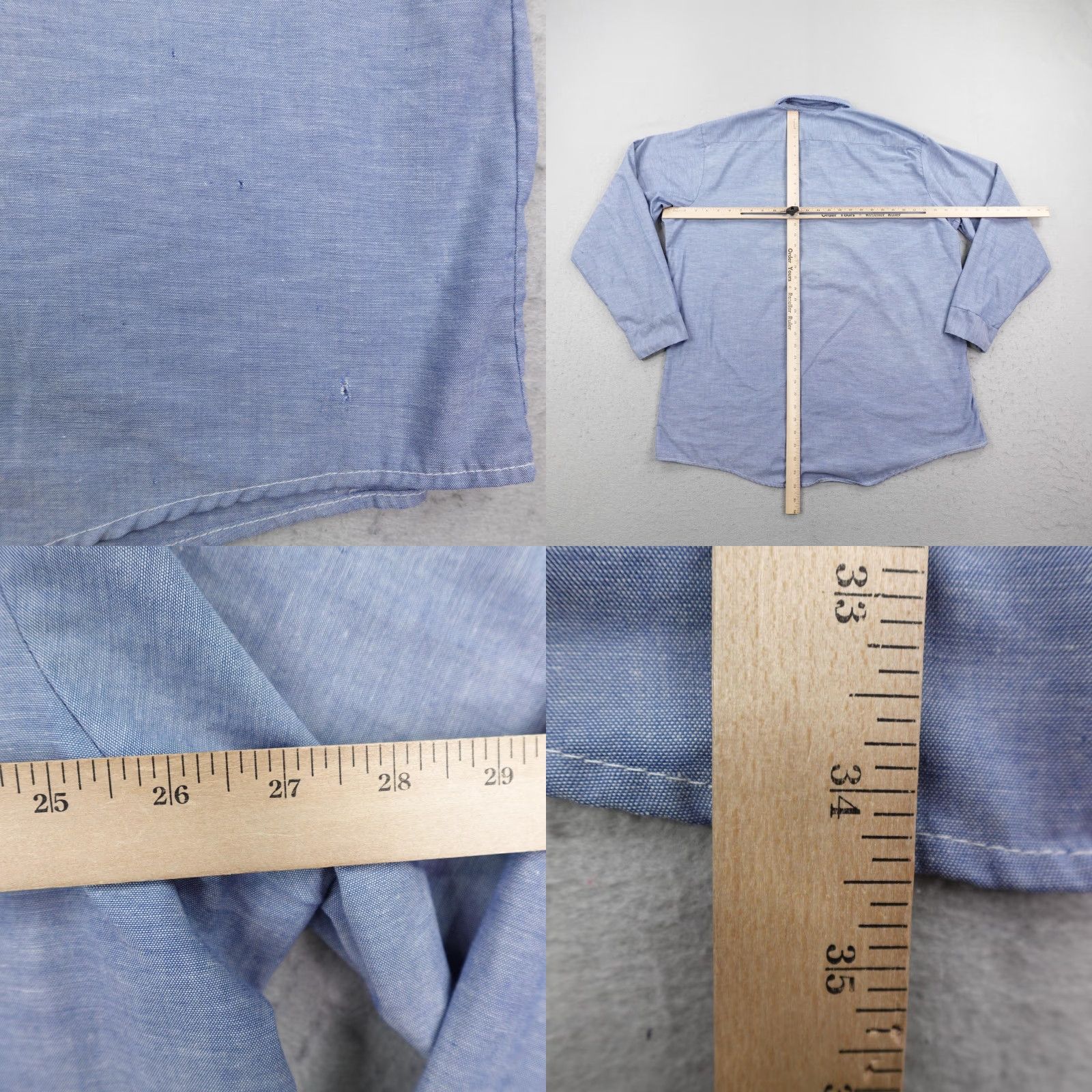 Sears VINTAGE Fieldmaster Sears Shirt Mens 2XL Tall Blue Chambray 70s Button Up Work Size US XXL / EU 58 / 5 - 8 Thumbnail