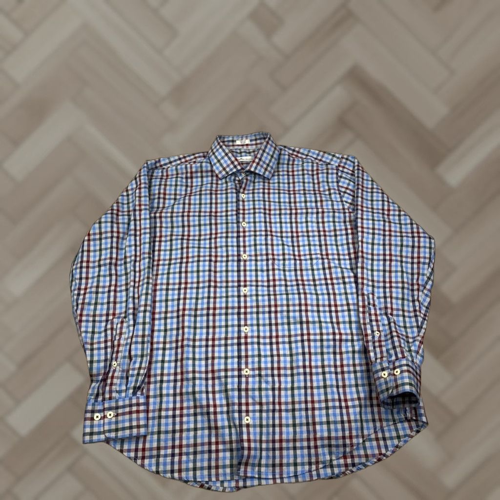 Peter Millar Peter Millar Button Up Shirt Mens XL Plaid Long Sleeve Casual Cotton Size US XL / EU 56 / 4 - 1 Thumbnail