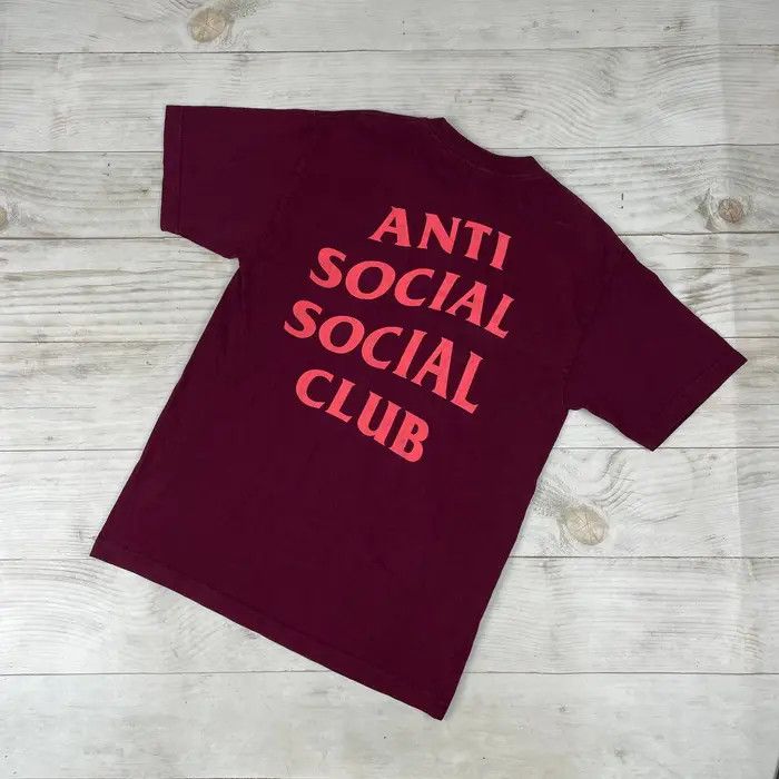 Anti Social Social Club Maroon T-Shirt ASSC Logo Made In USA