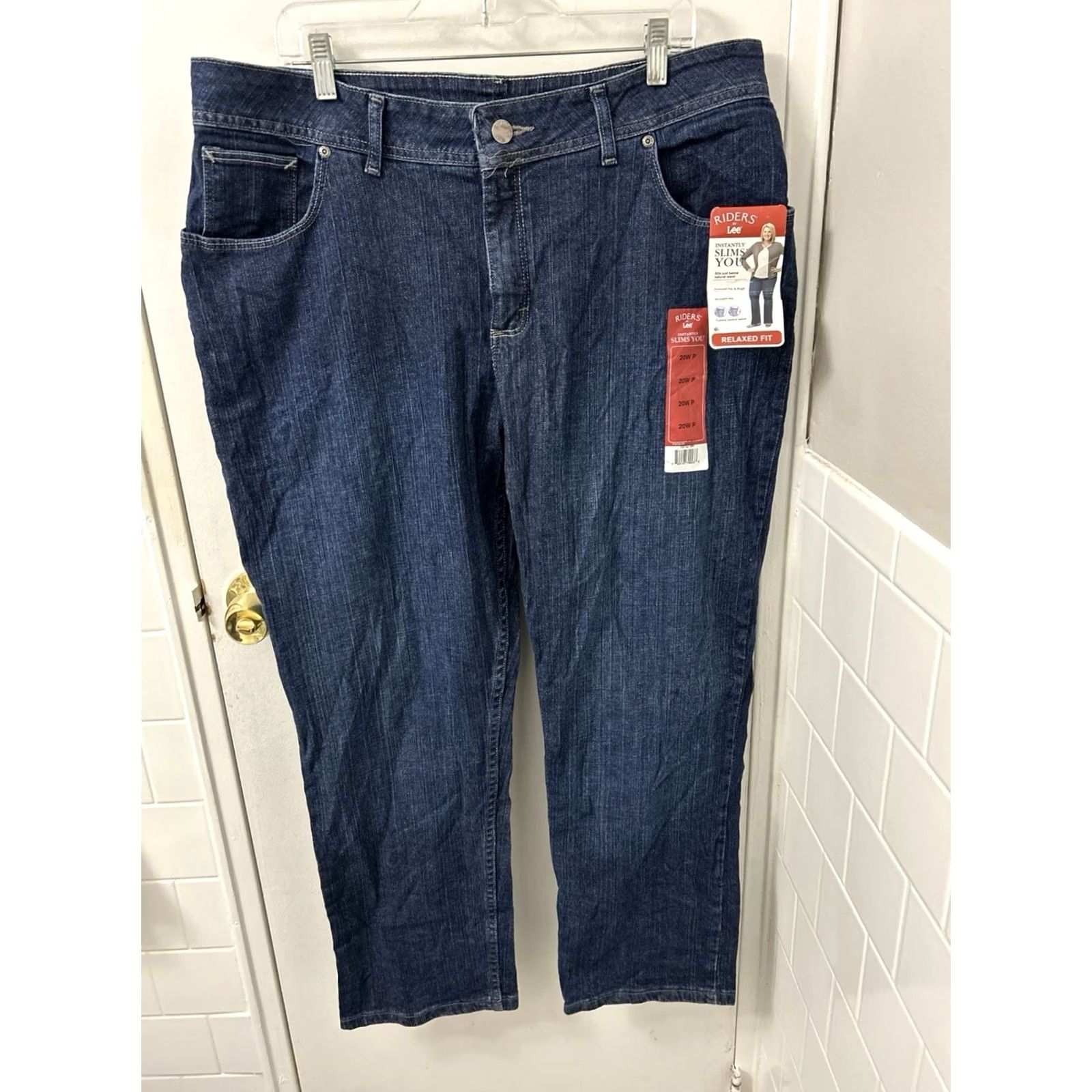 Vintage Riders by Lee Jeans Womens 20x30 Dark Wash Slim Relaxed Fit Straight Leg NWT Size 42" / US 20 - 2 Thumbnail