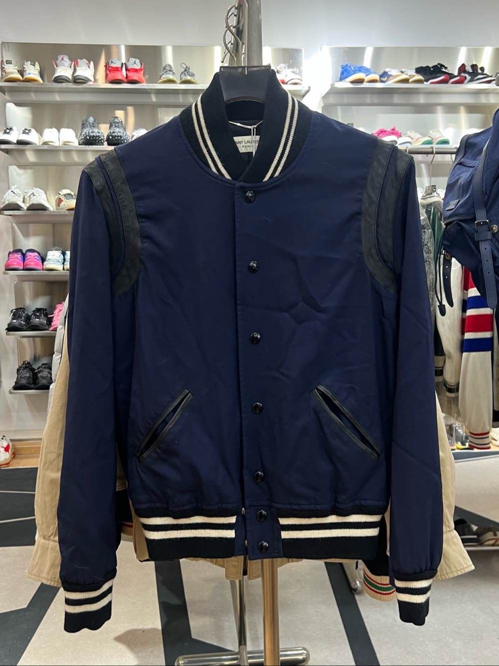Saint Laurent Paris Saint Laurent Wool Varsity Bomber Jacket Size 48 Size US M / EU 48-50 / 2 - 1 Thumbnail
