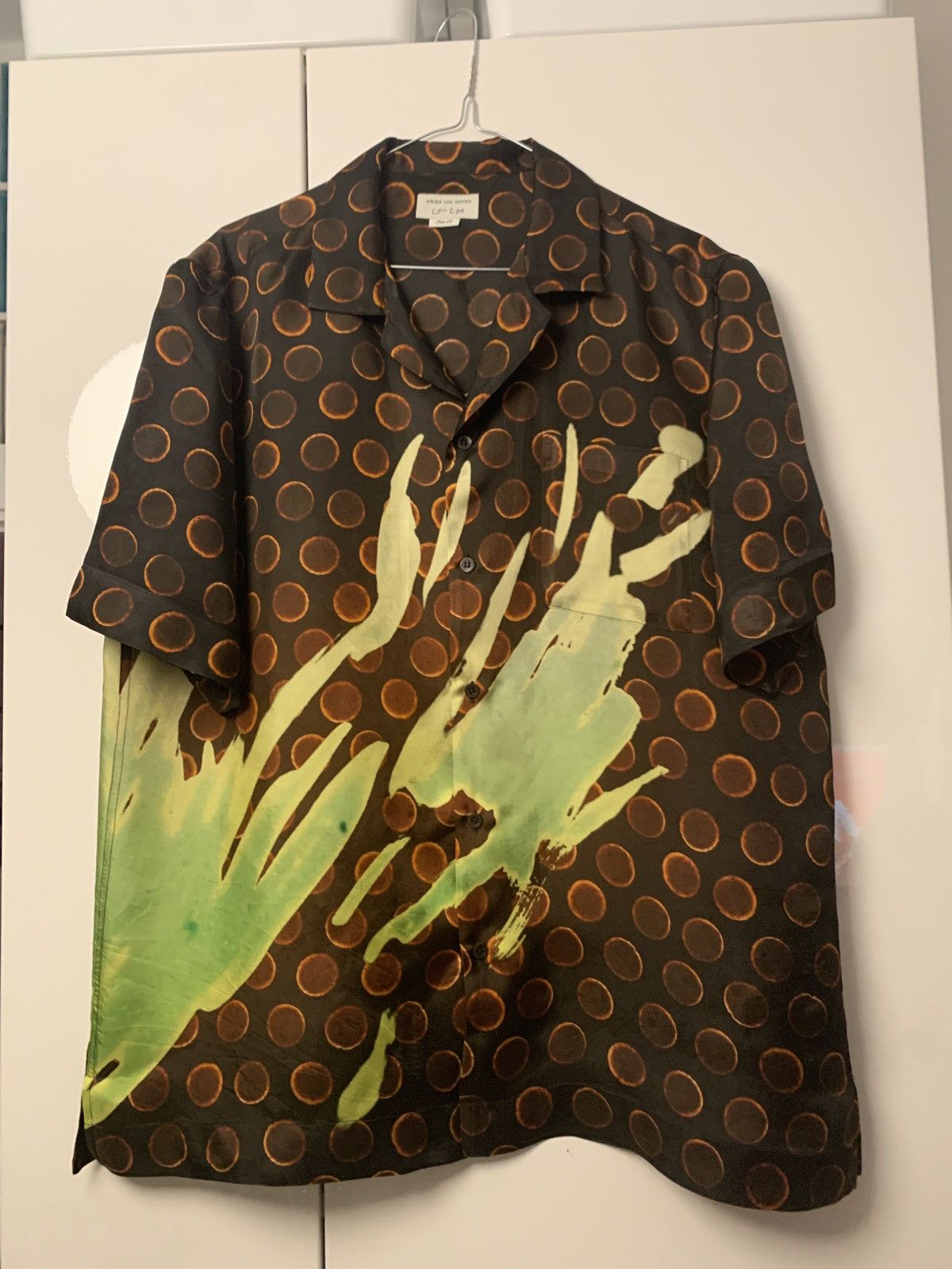 image of Dries Van Noten Len Lye Shirt in Brown, Men's (Size Large)