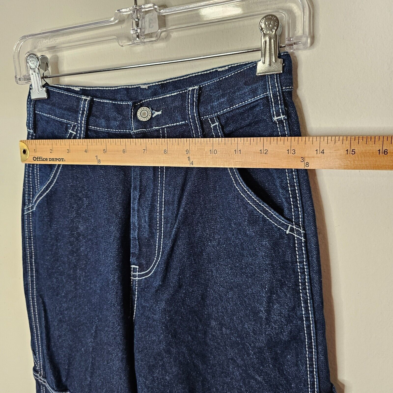 Brandy Melville Brandy Melville Blue Ariana High Waist Loose Carpenter Jeans Size 27" / US 4 / IT 40 - 5 Thumbnail