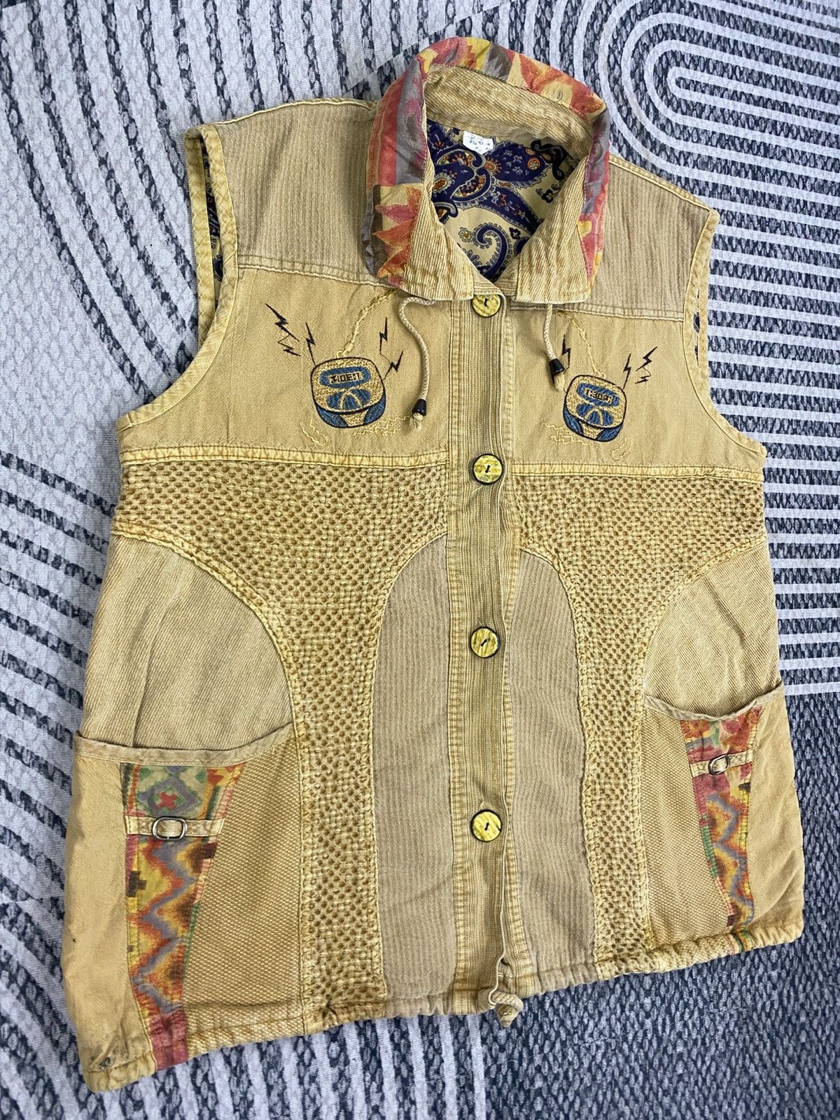 Japanese Brand Vtg Japanese Artisan Patchwork Utility Boho Boro Inspired Size US M / EU 48-50 / 2 - 3 Thumbnail